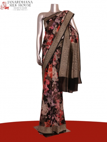 Pure Printed Georgette Silk Saree